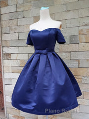 Short Sleeves Short Formal Prom Dresses, Short Sleeves Short Formal Homecoming Graduation Dresses