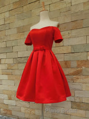 Short Sleeves Short Formal Prom Dresses, Short Sleeves Short Formal Homecoming Graduation Dresses