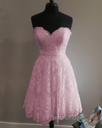 Short Sweetheart Summer Lace Wedding Dresses