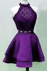 Short Two Piece Formal Prom Dresses Halter