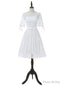 Short Wedding Dresses A-line Half Sleeves Short Lace Beach