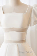 Short White Beaded Formal Prom Dresses, Short White Beaded Formal Homecoming Dresses