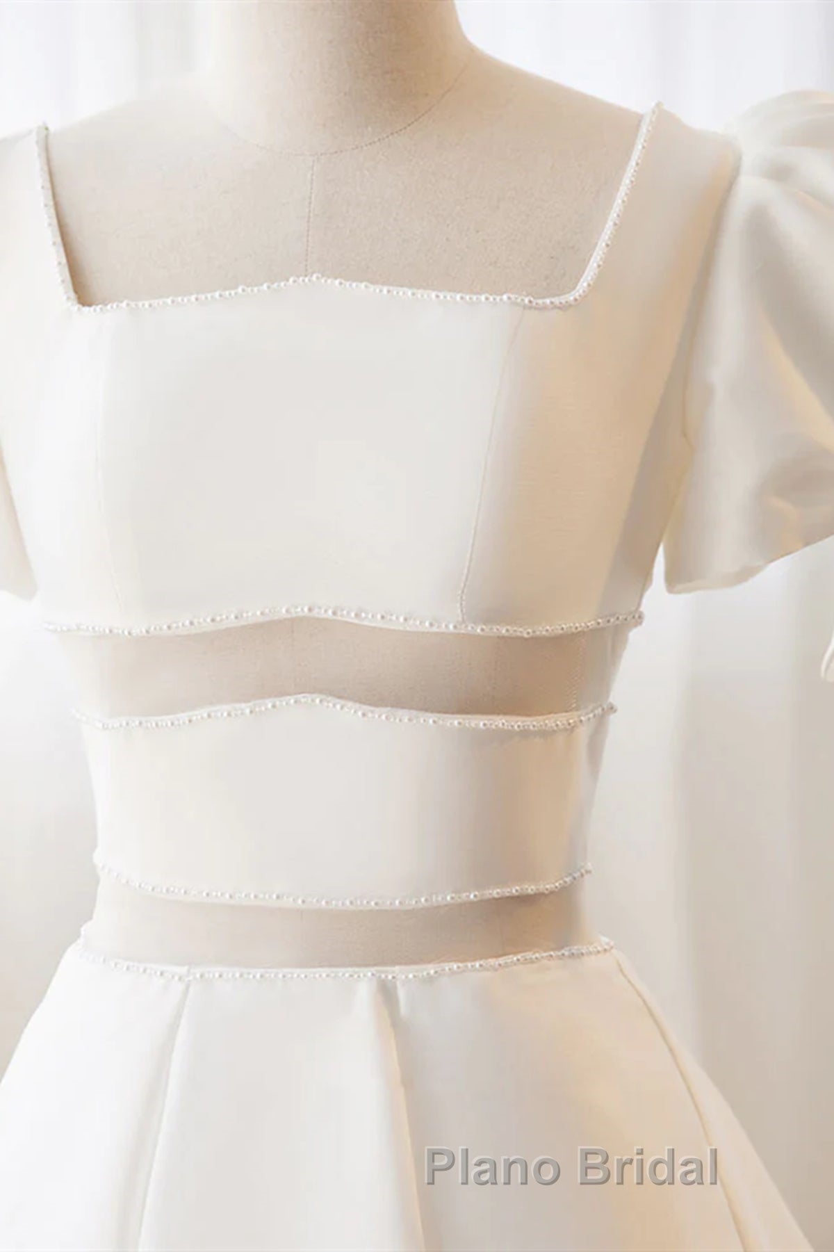 Short White Beaded Formal Prom Dresses, Short White Beaded Formal Homecoming Dresses