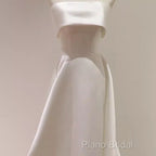 Simple A Line Strapless Satin Ivory Wedding Dresses