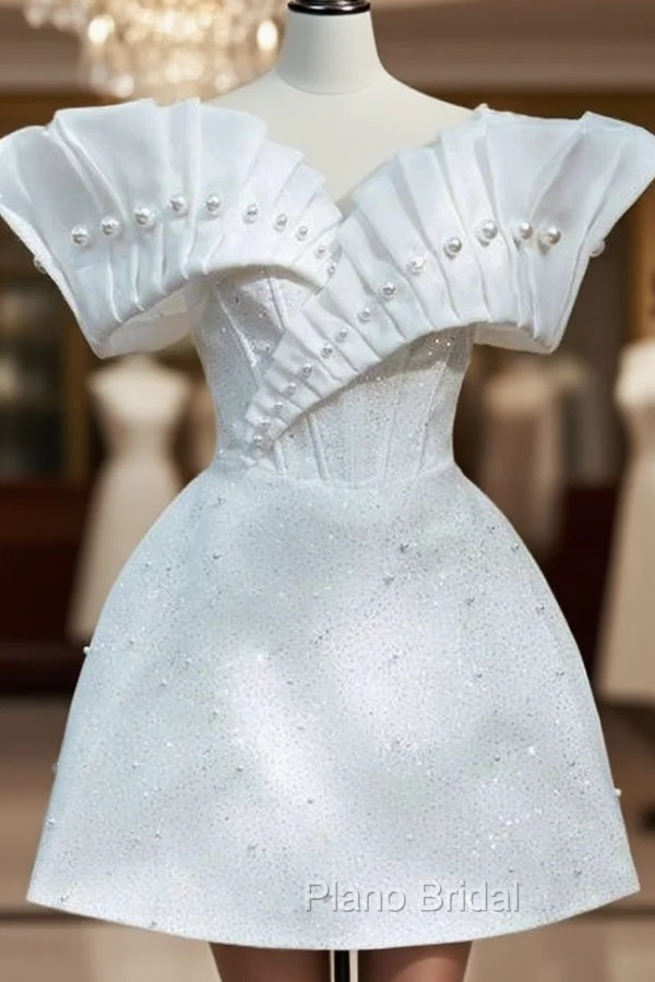 Simple A Line Strapless White Homecoming Dresses 16Th Birthday Outfits Main image