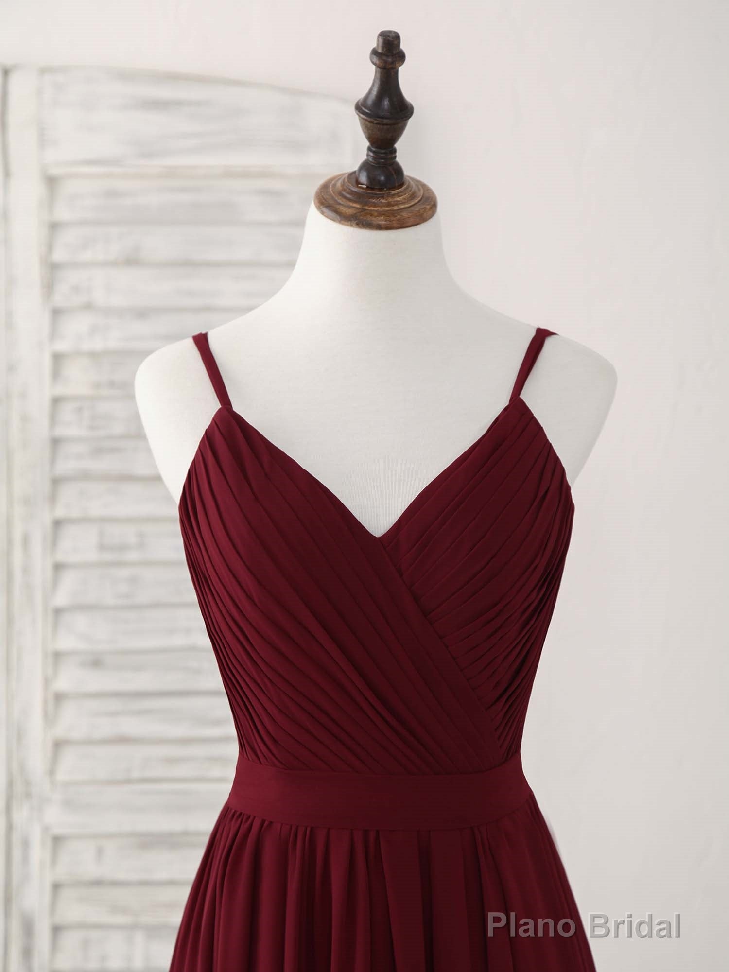 Simple Burgundy Chiffon Long Prom Dress, Burgundy Evening Dress