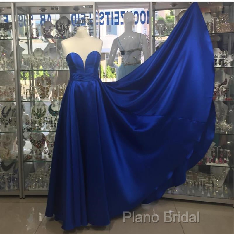 Simple Design Sweetheart Long Satin Formal Prom Dresses Secondary image