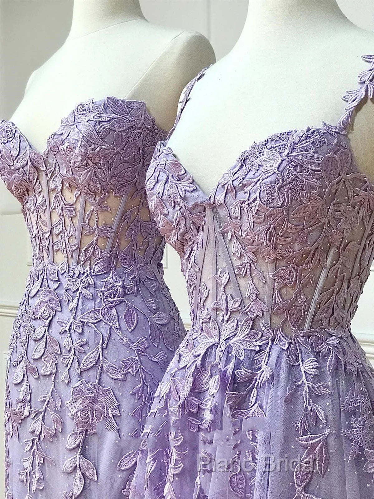Simple Long Purple Lace Formal Prom Dresses Formal Dresses