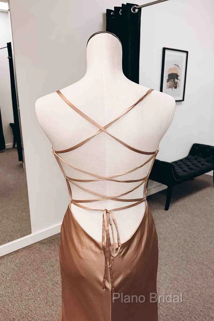 Simple Long Wedding Guest Dresses Sheath Satin Formal Dresses Secondary image