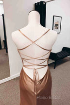 Simple Long Wedding Guest Dresses Sheath Satin Formal Dresses