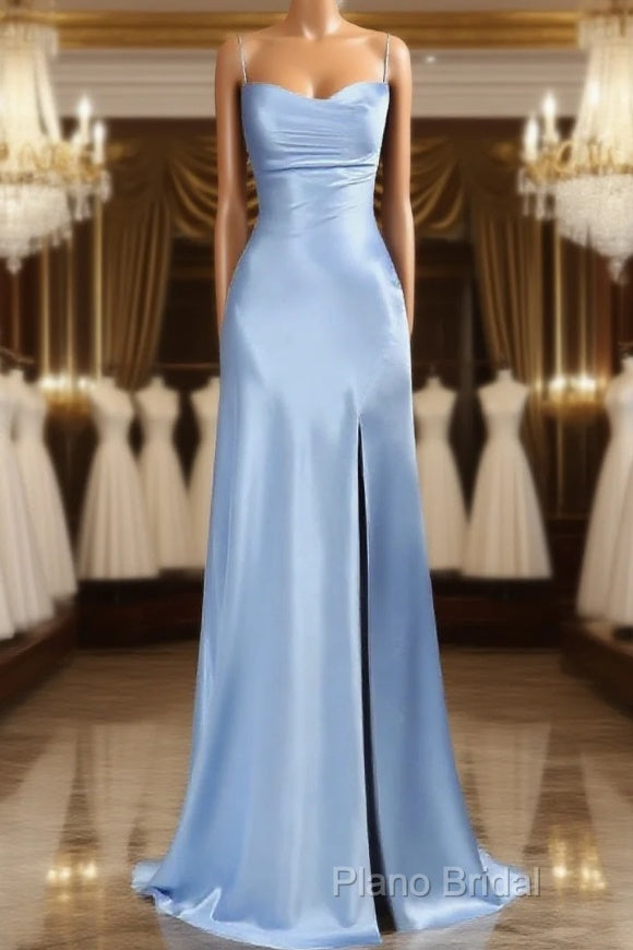 Simple Mermaid Floor Length Formal Prom Dresses With Slit 22Th Birthday Outfit