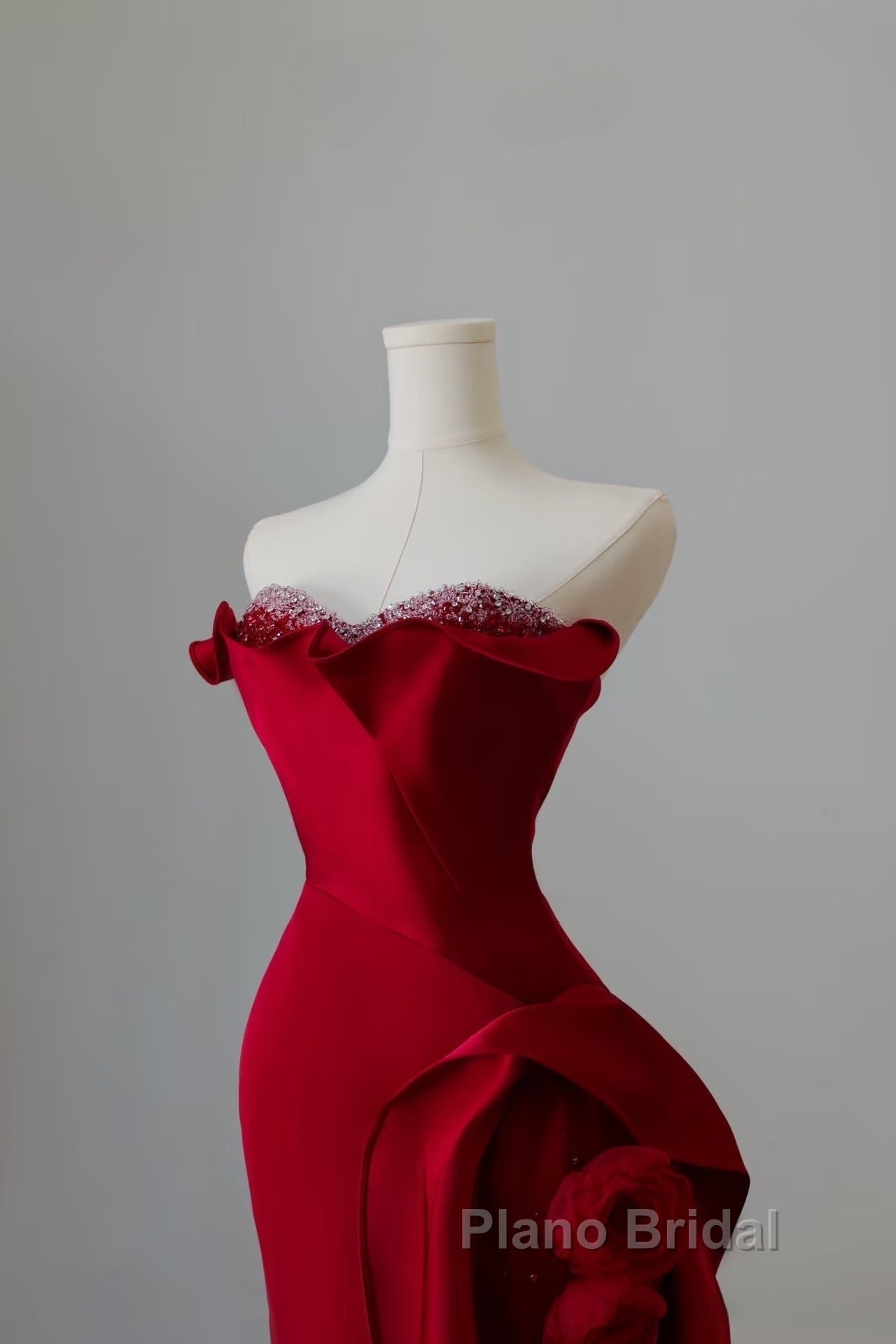 Simple Mermaid Off The Shoulder Neckline Burgundy Sequin Long Party Dresses Formal Prom Dresses