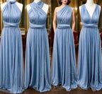 Simple Multiway Infinity Dusty Blue Bridesmaid Dresses For Weddings