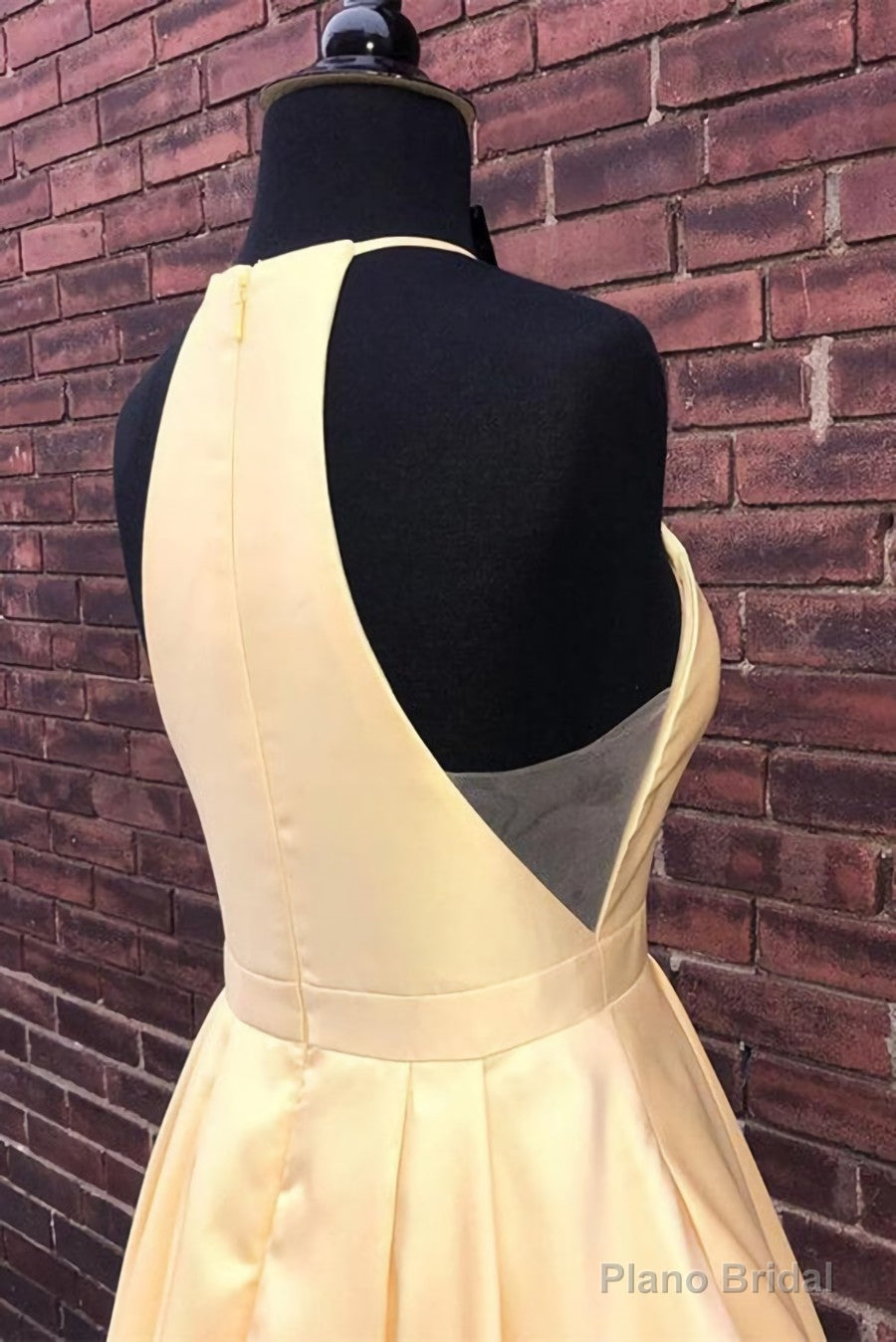 Simple Satin A-line Halter Floor-length Long Prom Dresses, Evening Dresses Secondary image