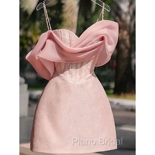 Simple Sheath Straps Pink Homecoming Dresses 16Th Birthday Outfits