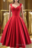Simple Short Red Formal Prom Dresses, Short Red Homecoming Dresses, Formal Dresses