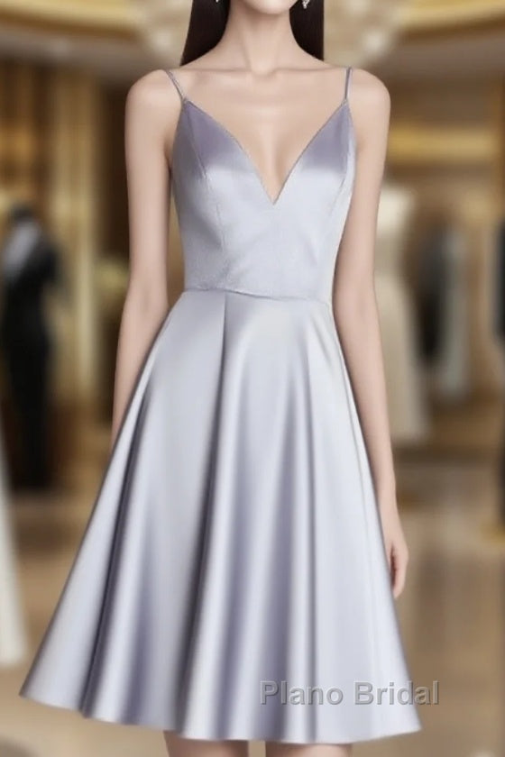 Simple Spaghetti Straps V-Neck Short Formal Prom Dresses/Homecoming Dresses Main image