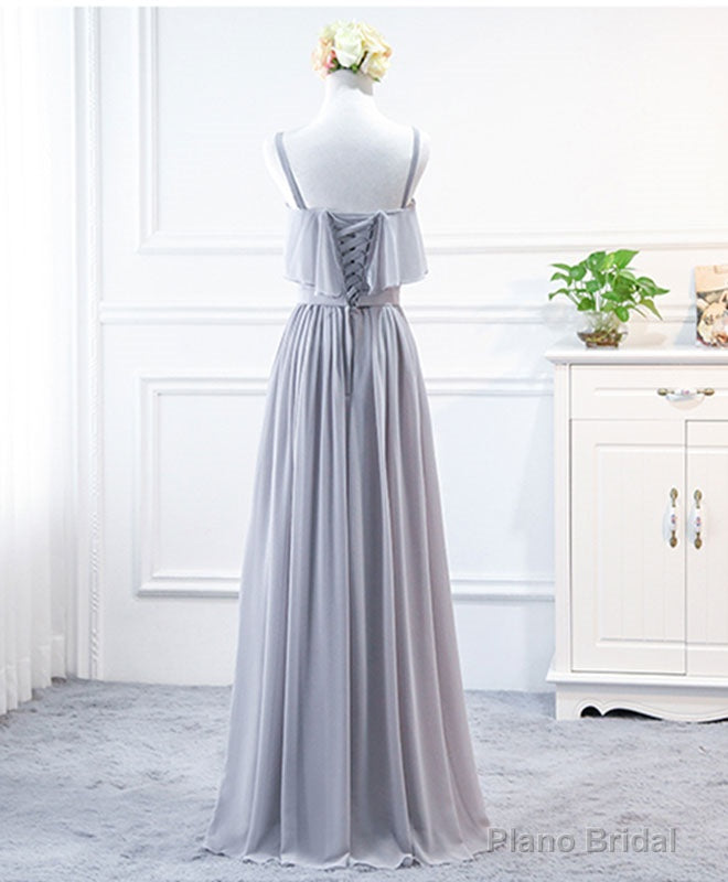 Simple Sweet Neck Chiffon Long Prom Dress, Bridesmaid Dress Secondary image