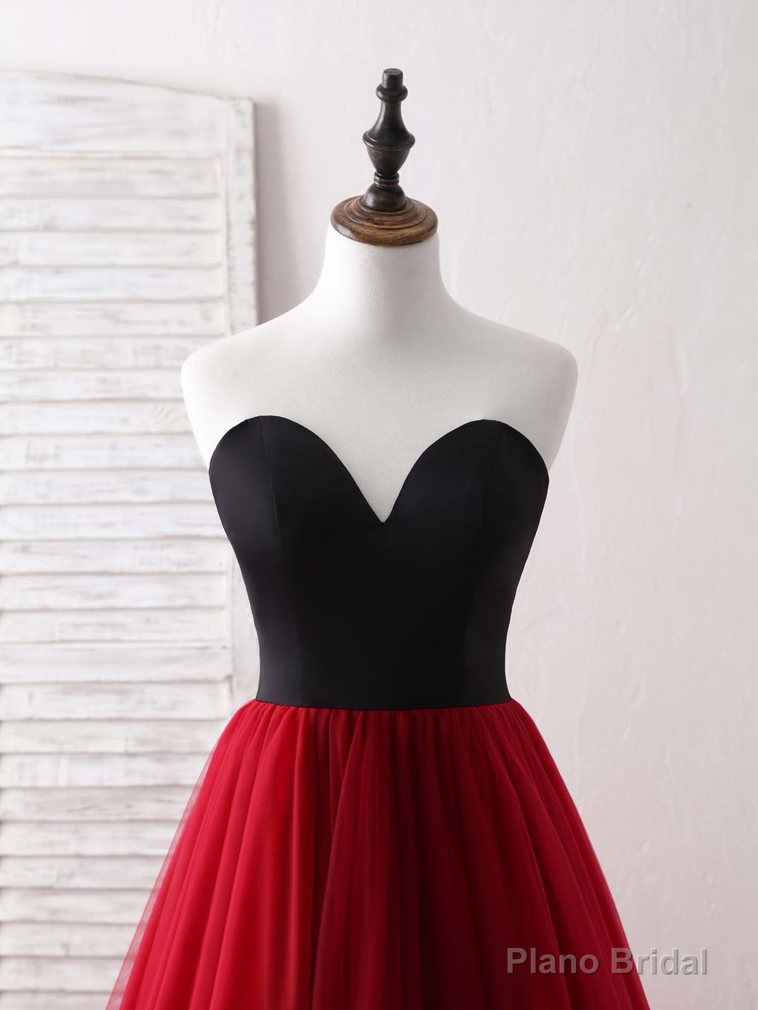 Simple Sweetheart Burgundy Tulle Long Prom Dress, Evening Dress