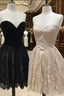 Simple Sweetheart Lace Short Formal Prom Dresses, Cute Homecoming Dresses