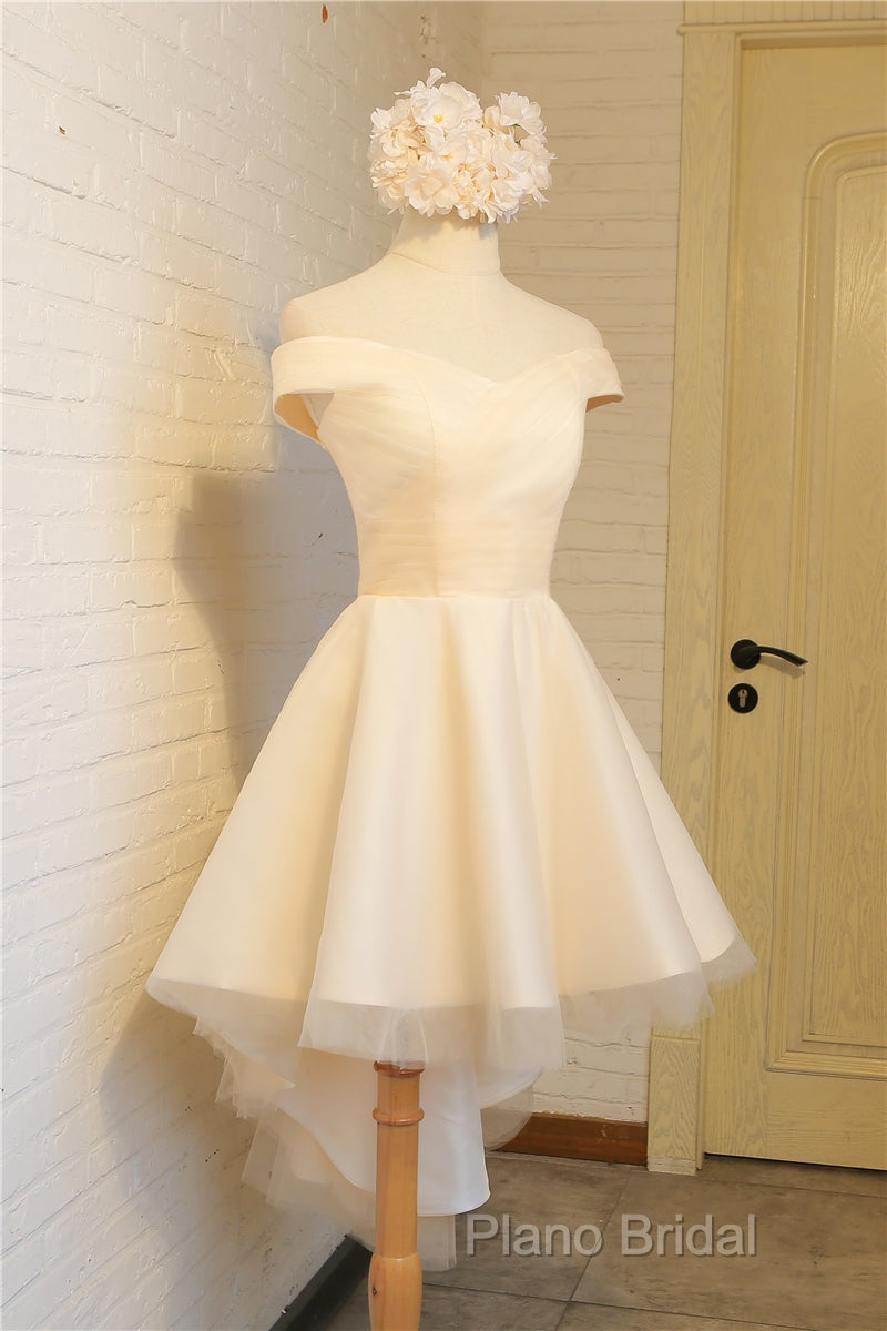 Simple Sweetheart Off Shoulder High Low Party Dresses Homecoming Dresses, Short Formal Prom Dresses