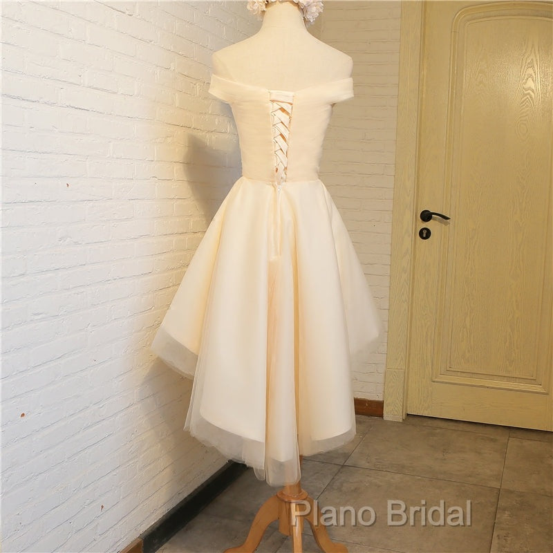 Simple Sweetheart Off Shoulder High Low Party Dresses Homecoming Dresses, Short Formal Prom Dresses