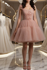 Simple tulle short Formal Prom dress, tulle homecoming dress