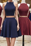Simple two pieces short Formal Prom dress, homecoming dress