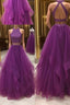 Simple two pieces tulle long Formal Prom dress, tulle evening dress