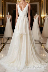 Simple v neck chiffon long Formal Prom dress, evening dress