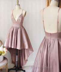 Simple v neck high low Formal Prom dress homecoming dress