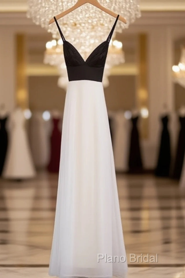 Simple White Chiffon Backless Long Formal Prom Dresses, Formal Dresses Main image