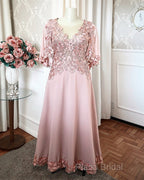 Sleeved Mother Of The Bride Dresses With 3D Flowers