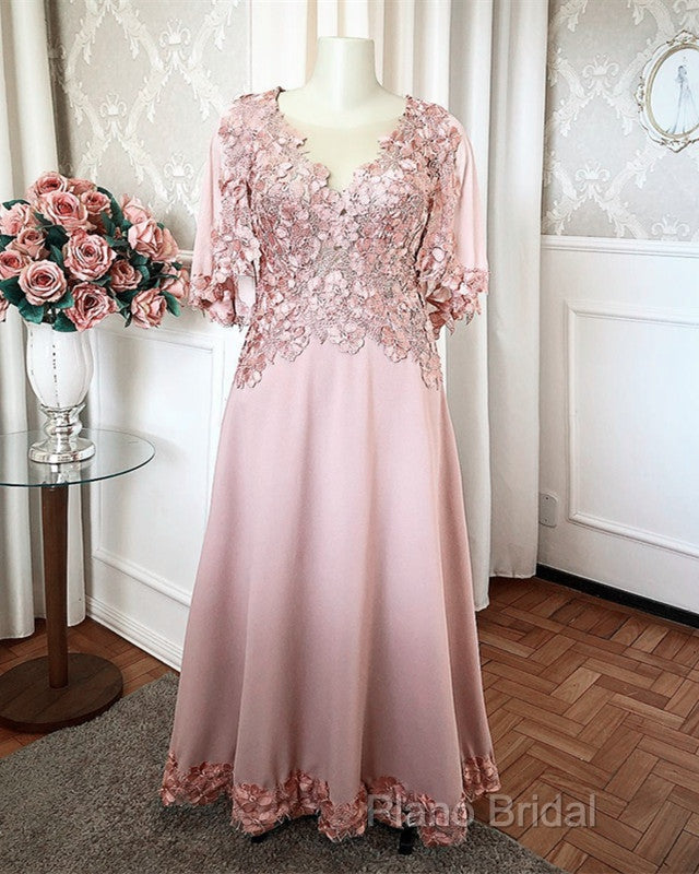 Sleeved Mother Of The Bride Dresses With 3D Flowers