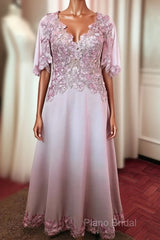 Sleeved Mother Of The Bride Dresses With 3D Flowers