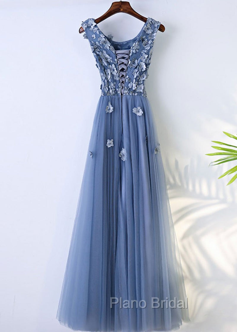 Sleeveless Tulle Floor-Length Scoop Neck Bridesmaids Dresses Secondary image