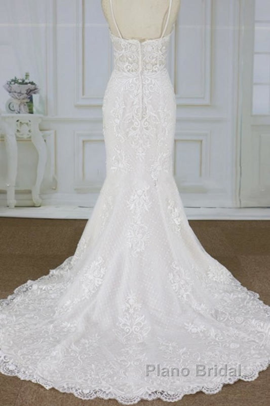 Spaghetti Strap Appliques Mermaid Wedding Dress Secondary image