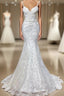 Spaghetti Strap Mermaid Royal Wedding Dresses Formal Prom Gown