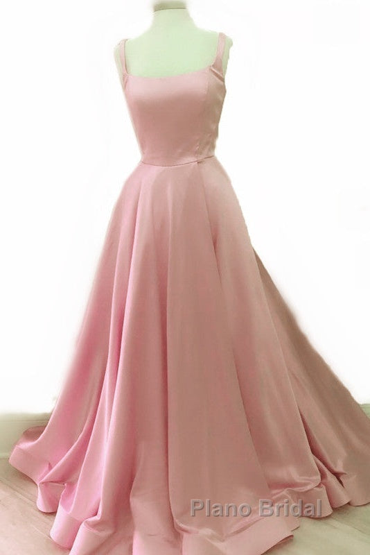 Spaghetti Straps Ball Gown Satin Formal Prom Dresses Secondary image