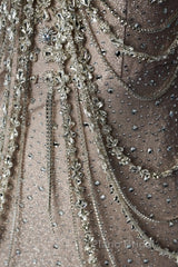 Spaghetti Straps Mermaid Beading Satin Long Formal Prom Dresses Rhinestone Formal Evening Dresses