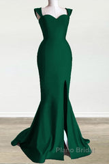 Spaghetti Straps Mermaid Dresses With Slit