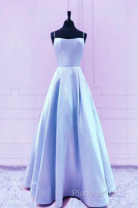 Spaghetti Straps Formal Prom Dresses Satin Floor Length