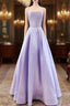 Spaghetti Straps Formal Prom Dresses Satin Floor Length