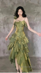 Sparkle Ruffle Formal Prom Dresses Causal Birthday Dresses Dance Party Dresses