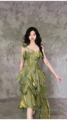 Sparkle Ruffle Formal Prom Dresses Causal Birthday Dresses Dance Party Dresses