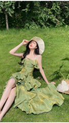 Sparkle Ruffle Formal Prom Dresses Causal Birthday Dresses Dance Party Dresses