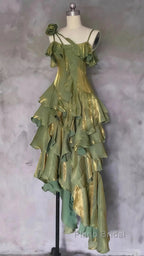 Sparkle Ruffle Formal Prom Dresses Causal Birthday Dresses Dance Party Dresses