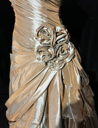 Sparkling A-Line V-Neck Satin Backless Long Formal Prom Dresses Formal Evening Dresses Graduation Formal Prom Dresses