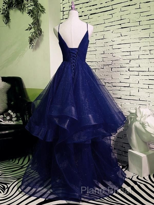 Sparkly Navy Blue Tulle Long Formal Prom Dresses Formal Dresses Secondary image