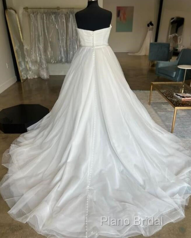 Strapless Sweetheart A-Line Tulle Wedding Dresses